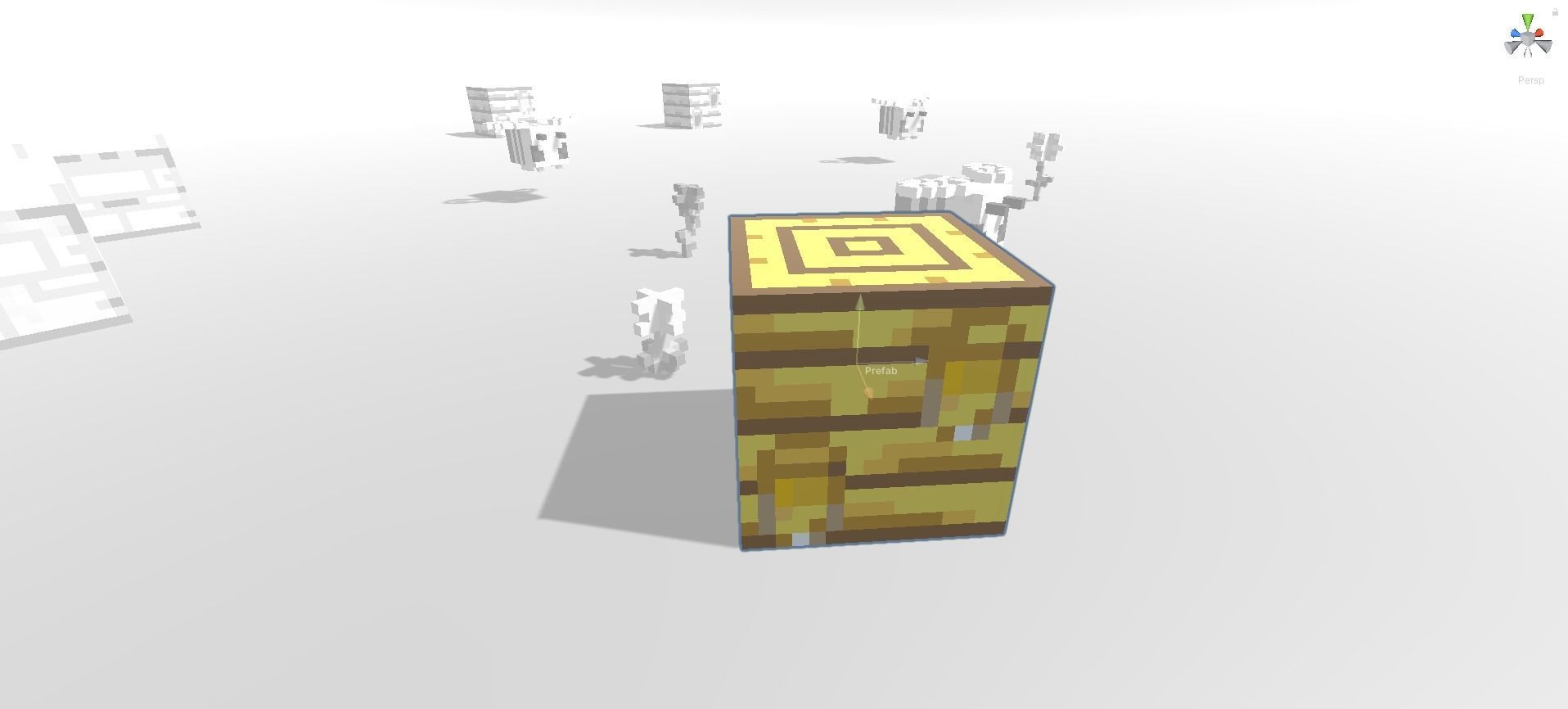 Block Pack Bee hive - block styled voxel bee hive Low-poly 3D model_13