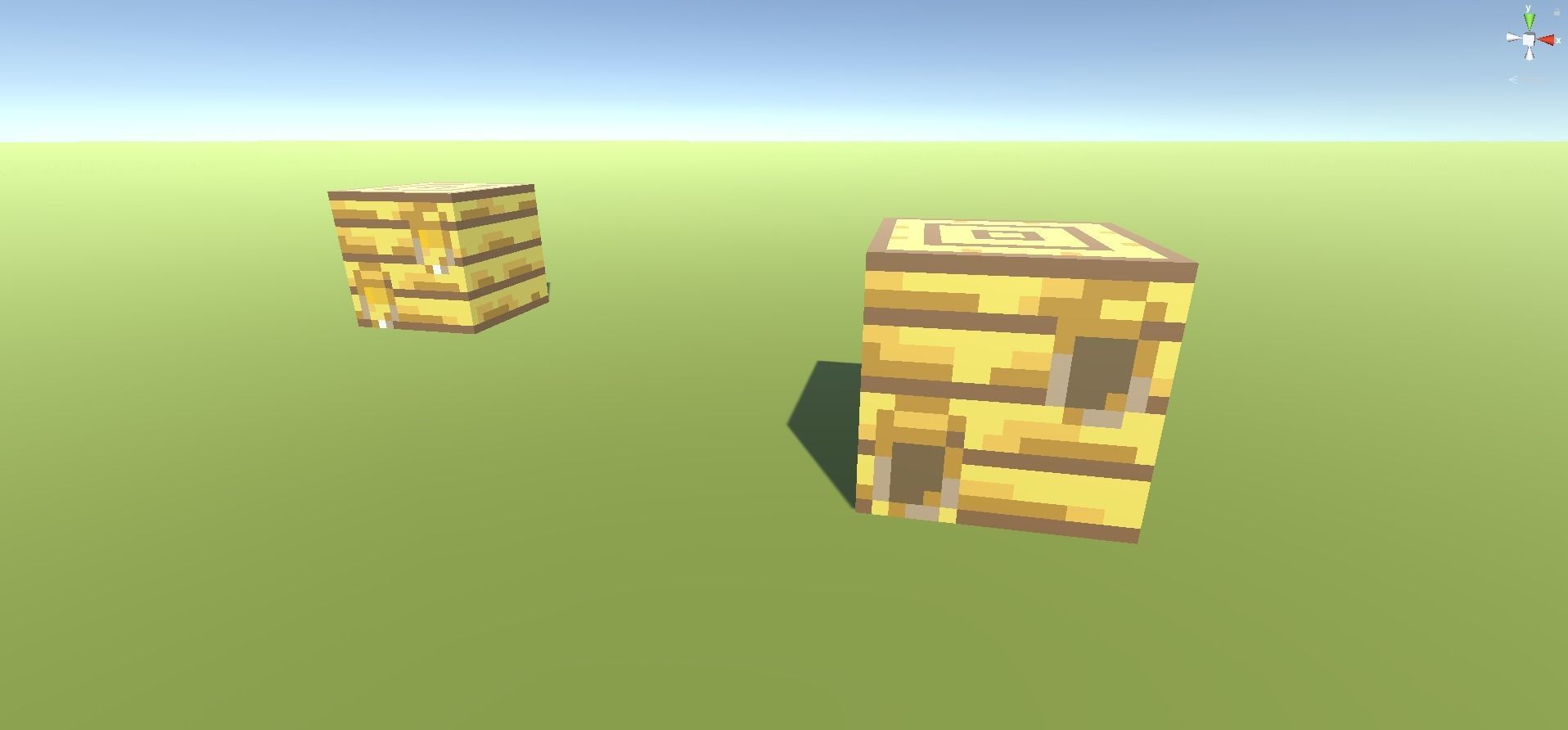 Block Pack Bee hive - block styled voxel bee hive Low-poly 3D model_9