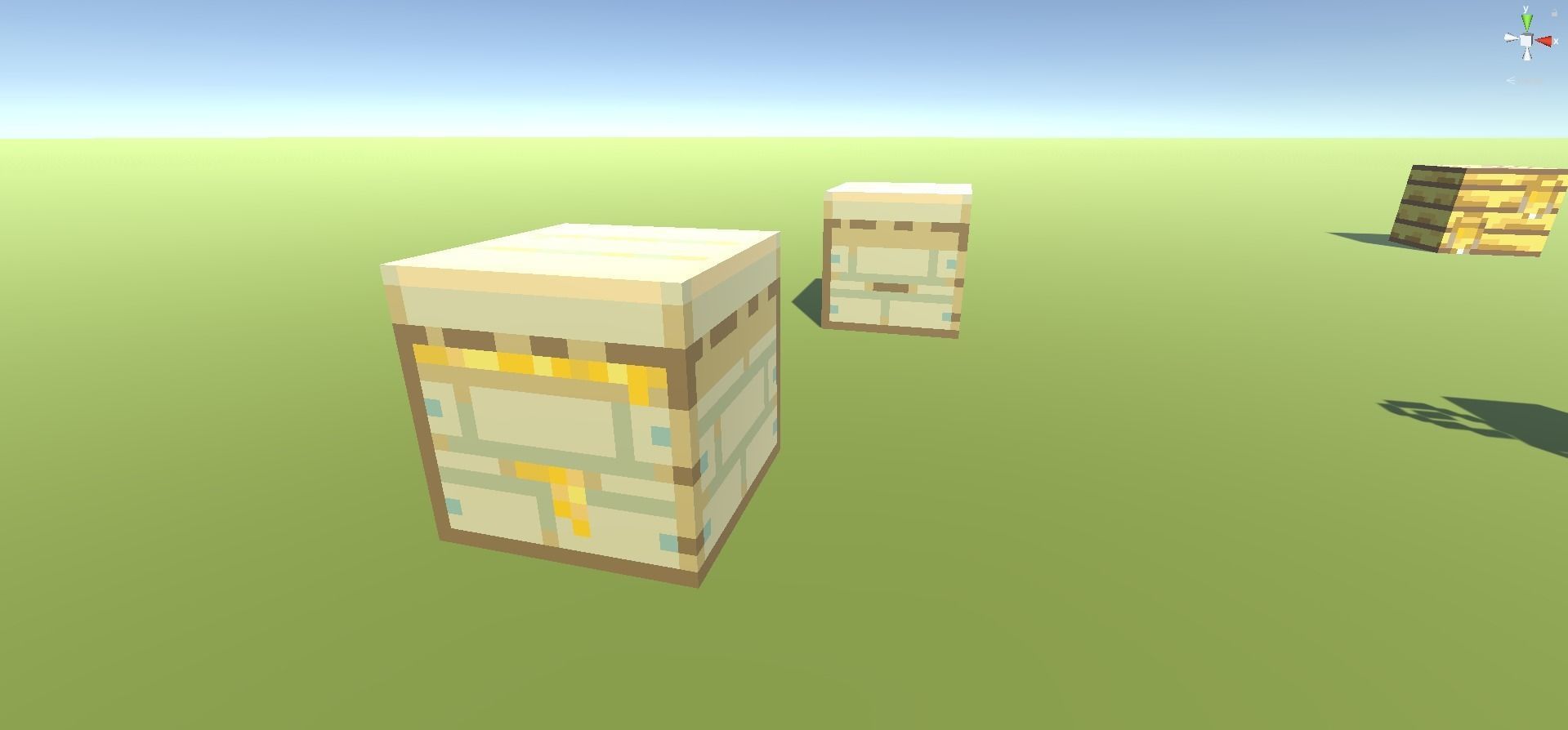 Block Pack Bee hive - block styled voxel bee hive Low-poly 3D model_8