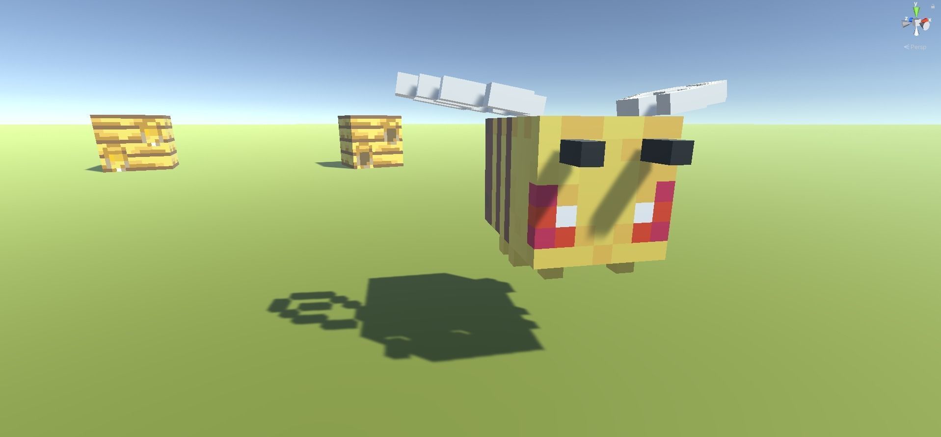 Block Pack Bee hive - block styled voxel bee hive Low-poly 3D model_5