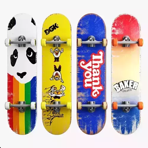 Skateboard set 003 3D model