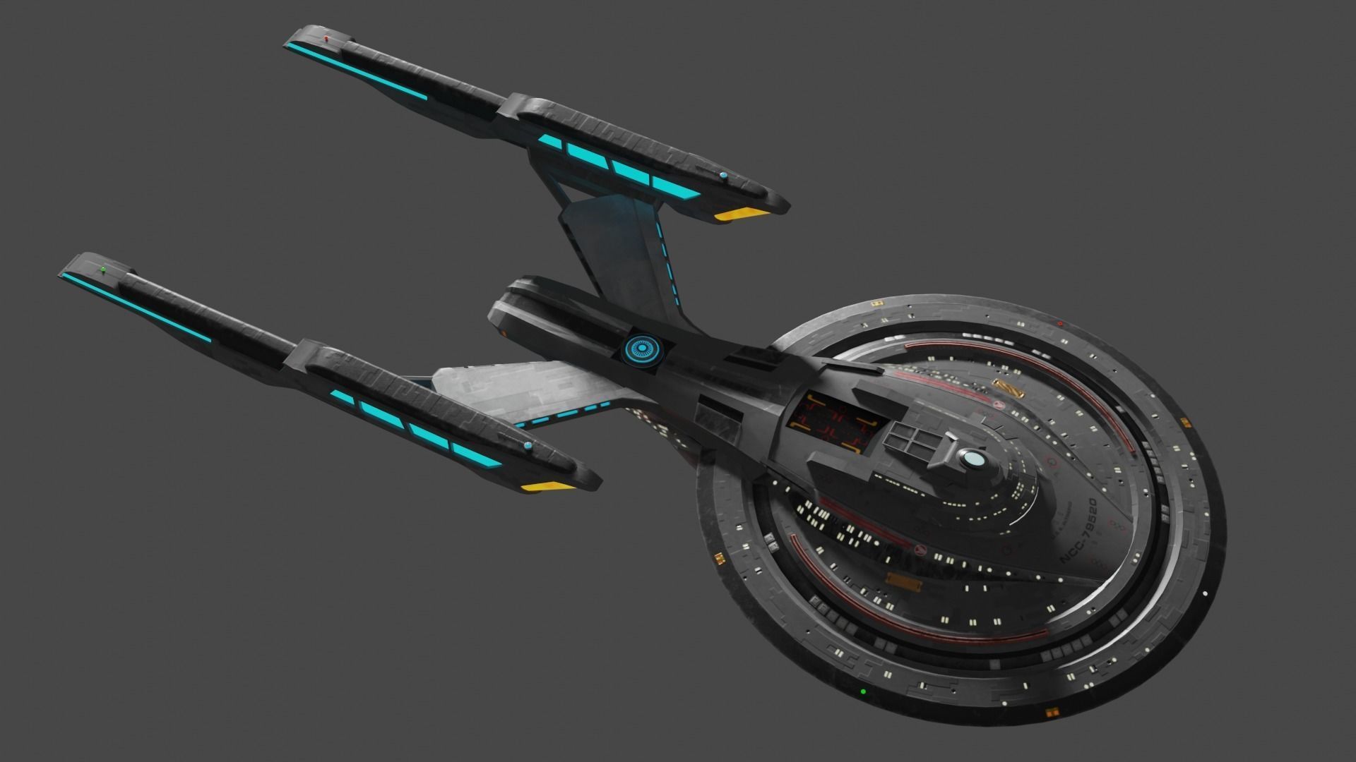 Star Trek Duderstadt-Class Starship Low-poly 3D model_6