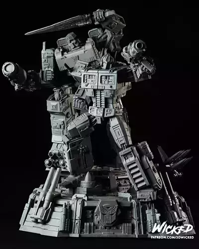 Wicked Movies DIORAMA BASE Optimus and Megatron Sculpture