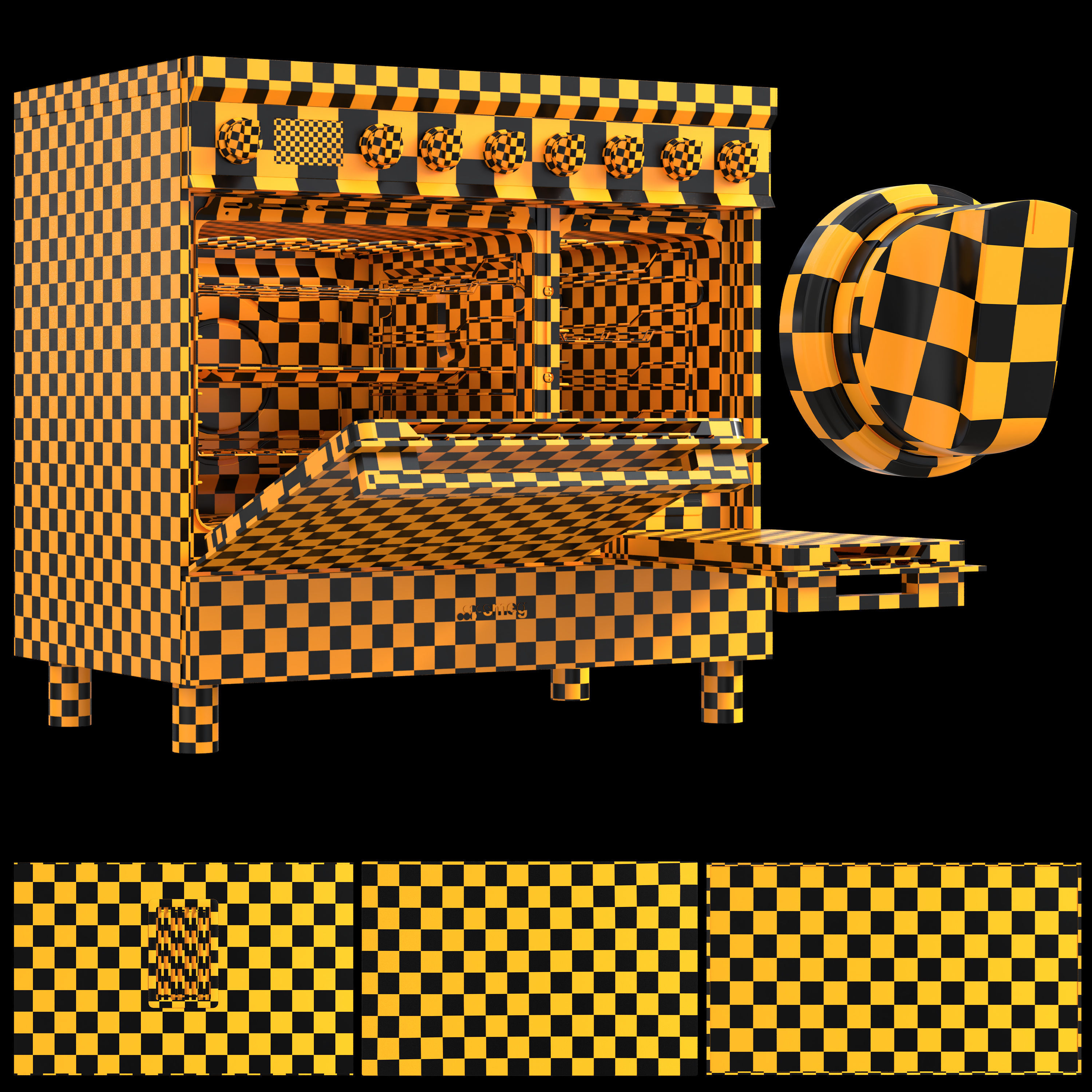 smeg range and cooktop Low-poly 3D model_17