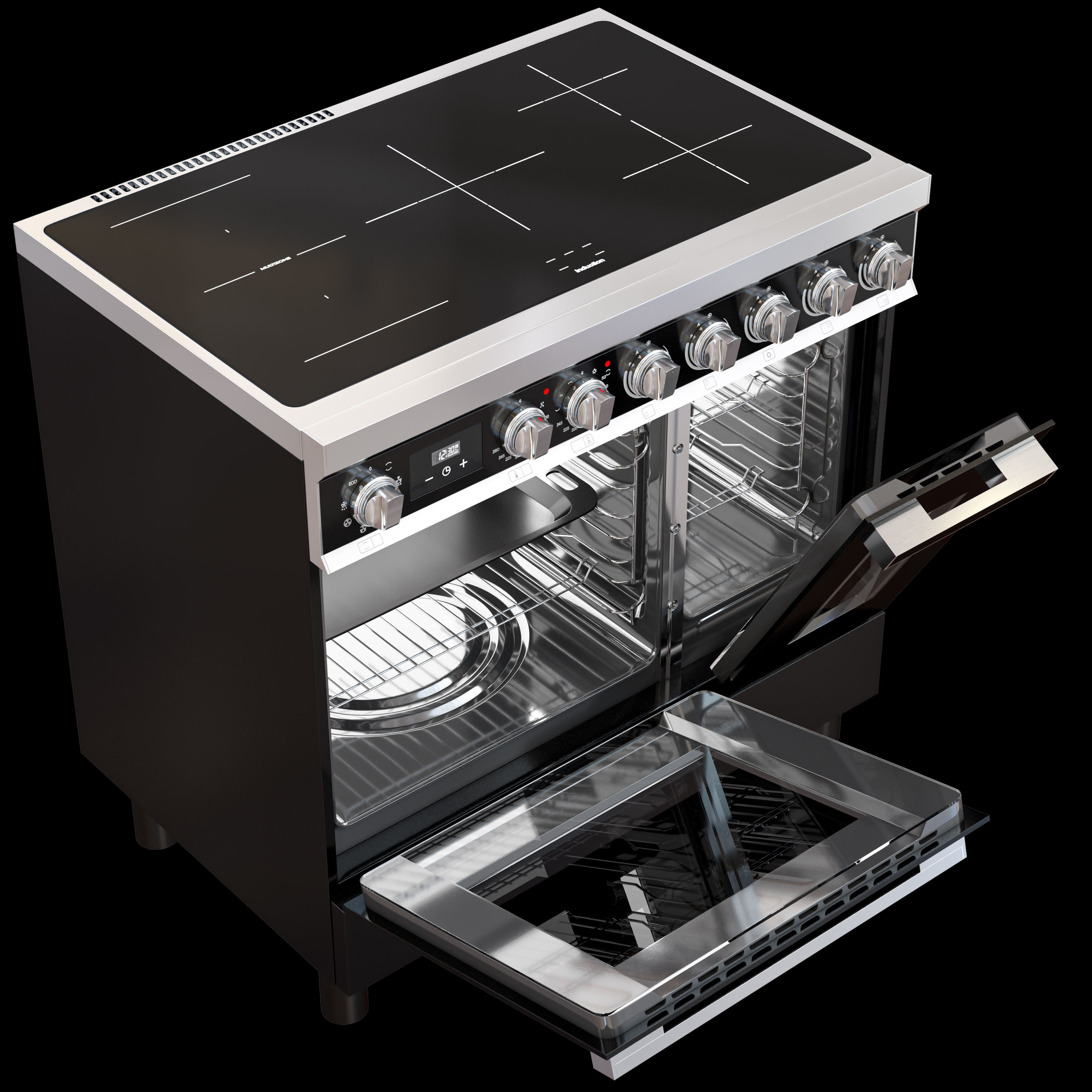 smeg range and cooktop Low-poly 3D model_2