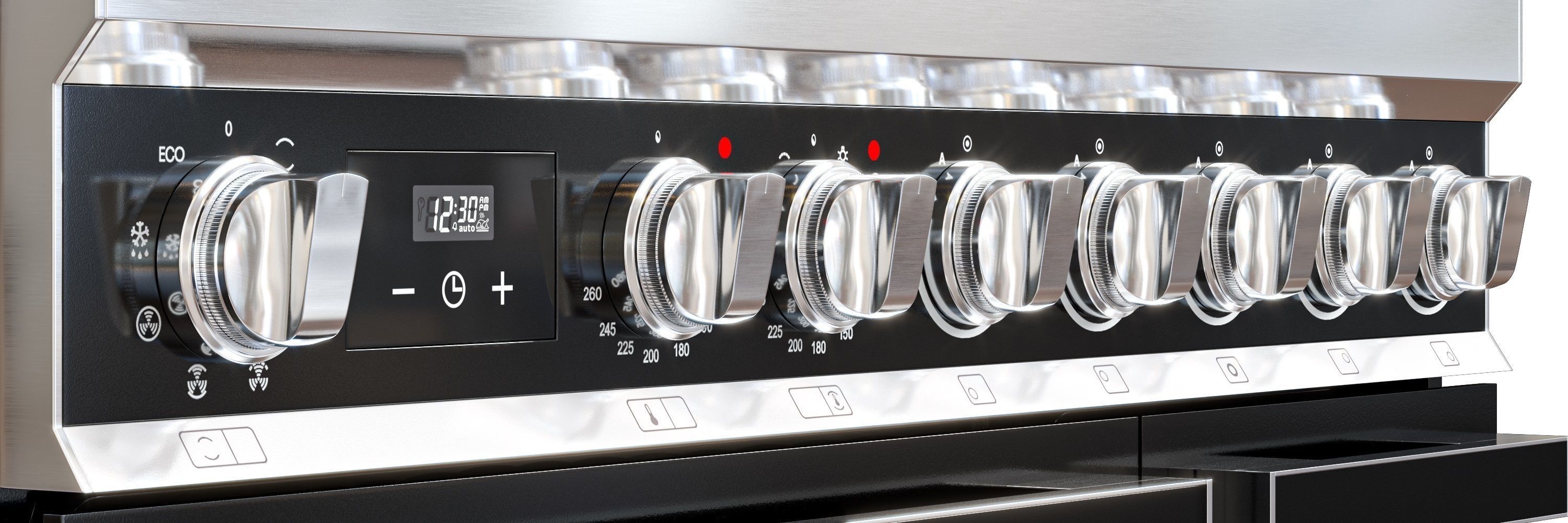 smeg range and cooktop Low-poly 3D model_14