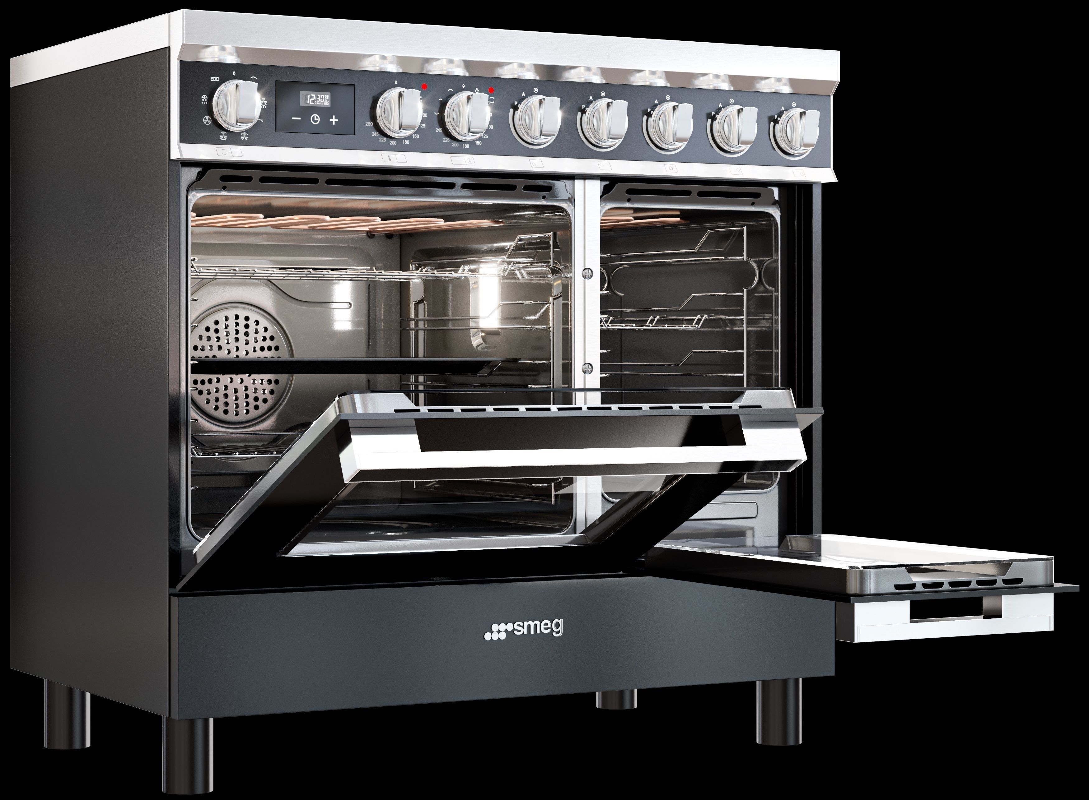 smeg range and cooktop Low-poly 3D model_3
