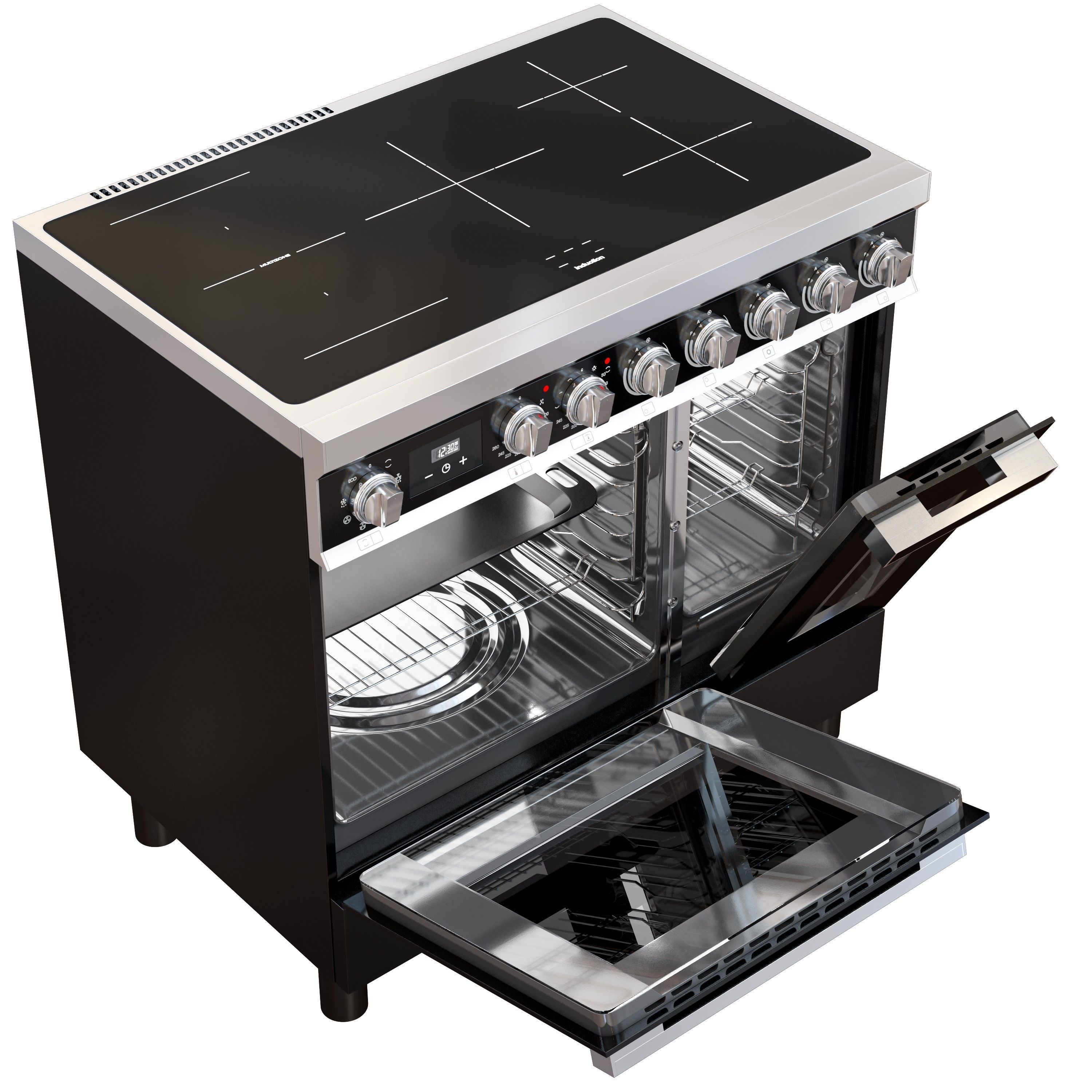 smeg range and cooktop Low-poly 3D model_13