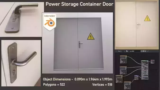 Power Storage Container Door  Low-poly 3D model