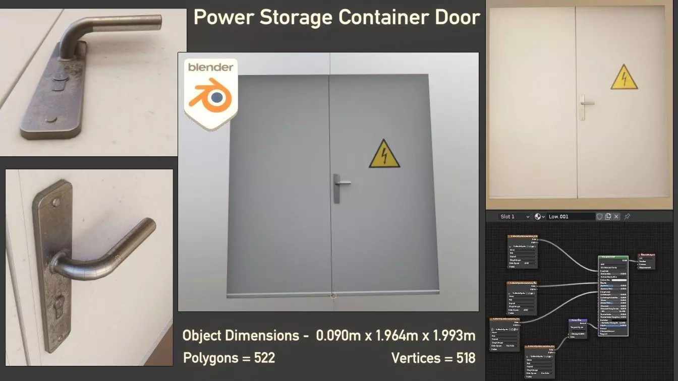 Power Storage Container Door Low-poly 3D model
