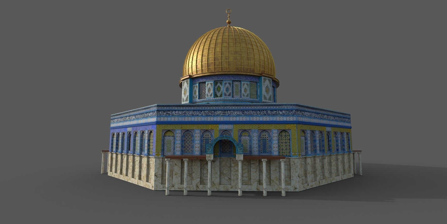 Dome Of The Rock Mosque 3D model_5