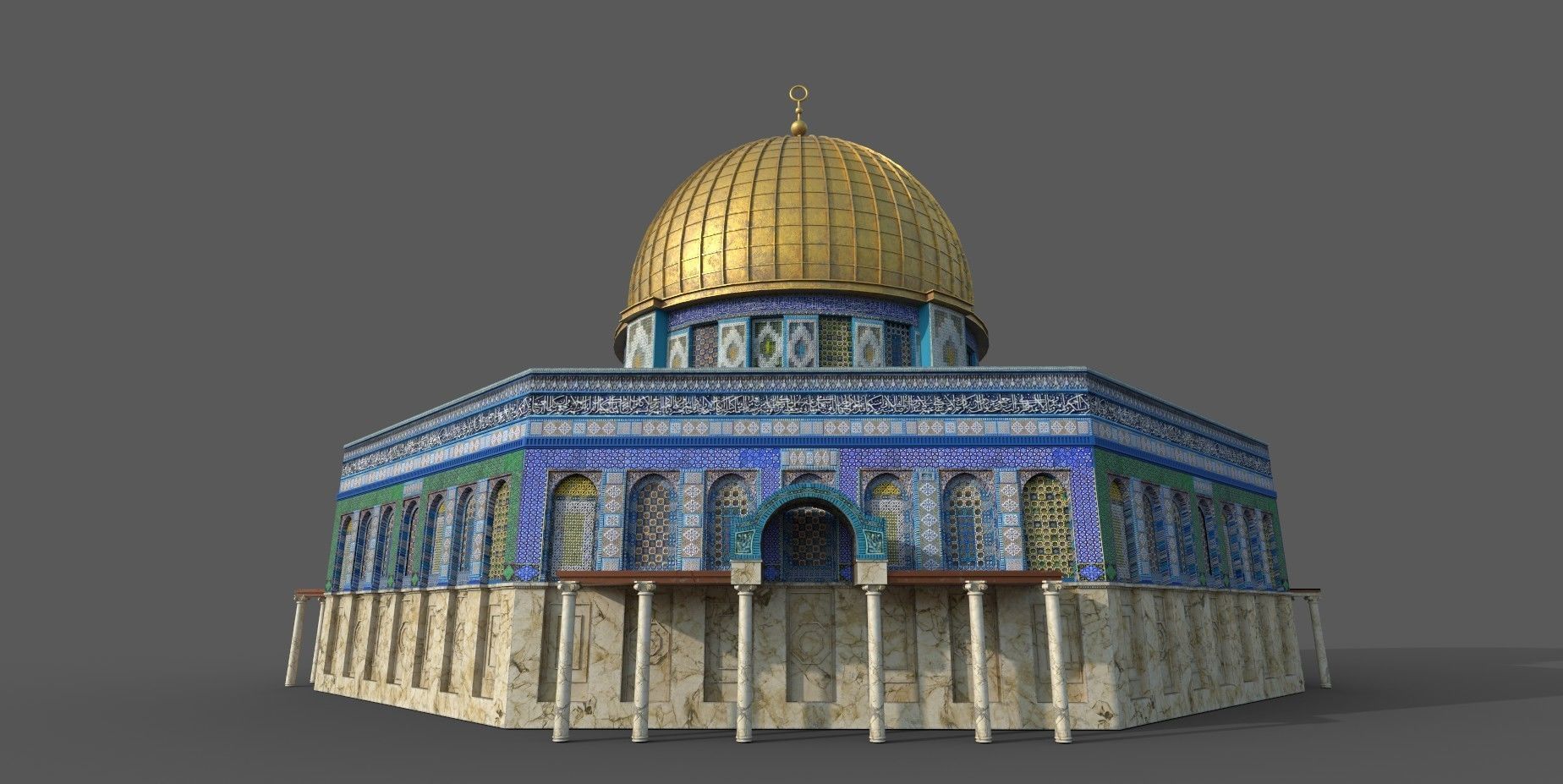 Dome Of The Rock Mosque 3D model_8