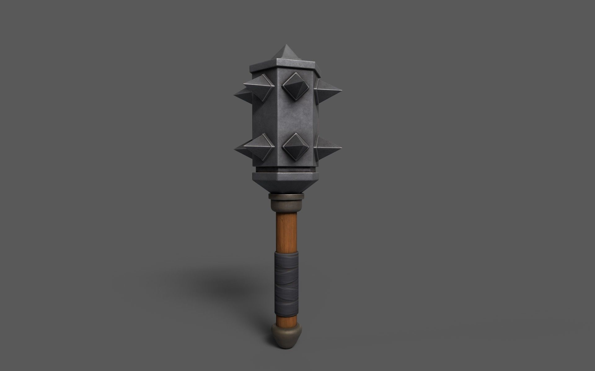 Maces weapon with spikes Low-poly 3D model_5
