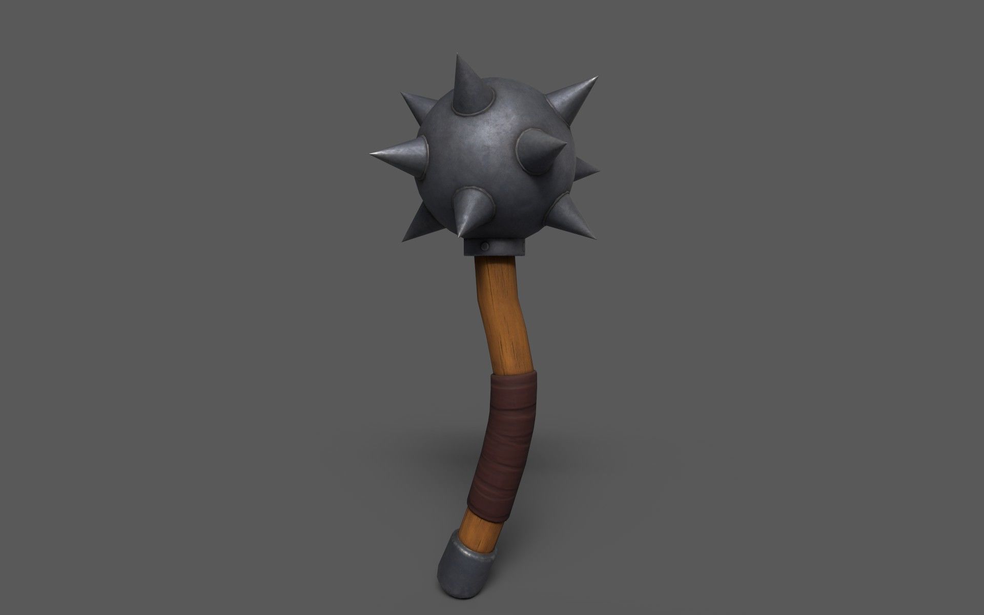 Maces weapon with spikes Low-poly 3D model_1