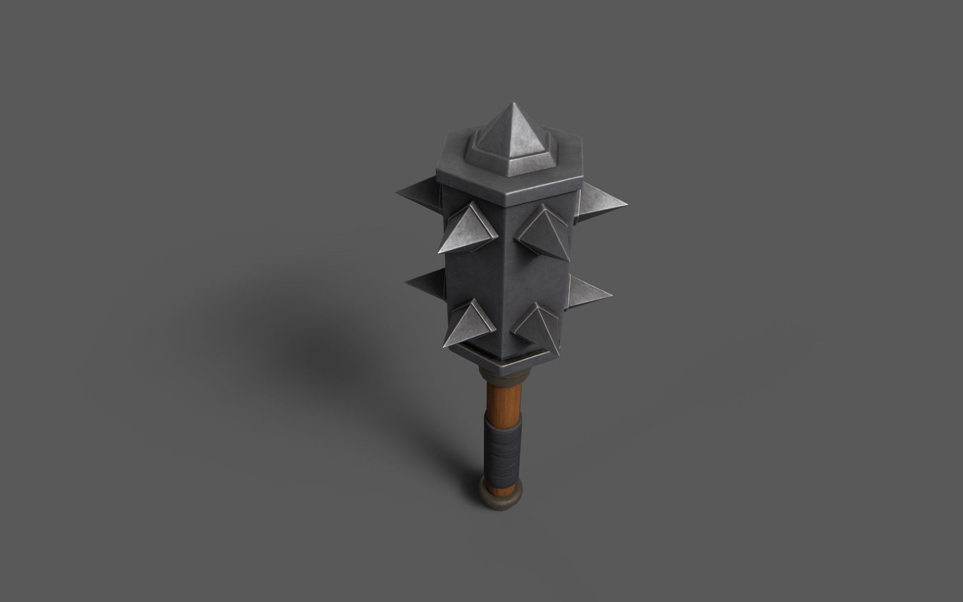 Maces weapon with spikes Low-poly 3D model_7