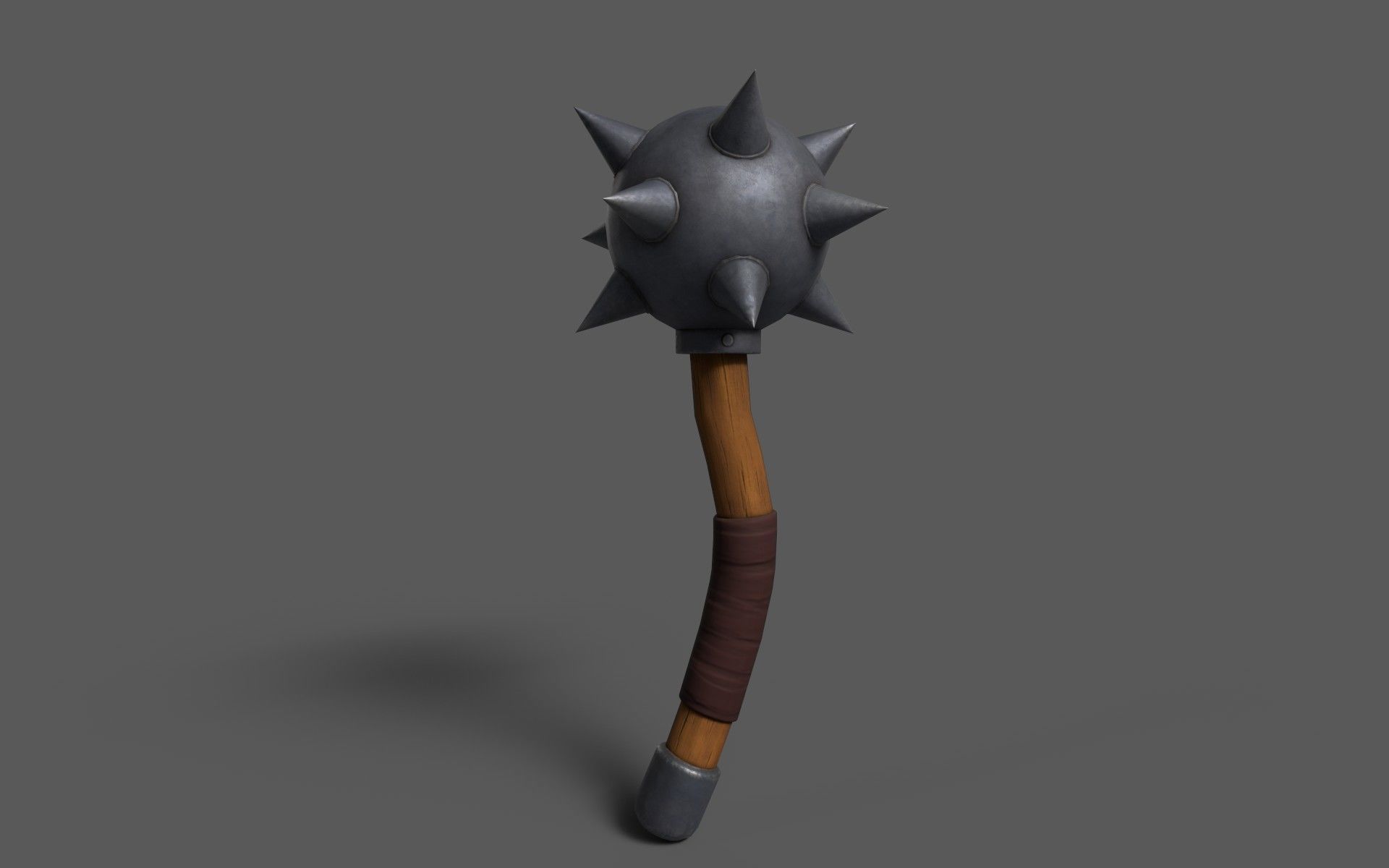 Maces weapon with spikes Low-poly 3D model_3