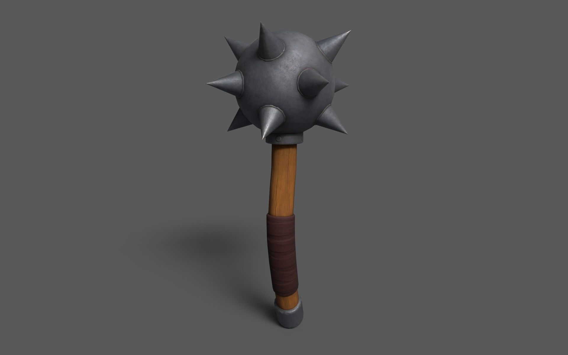 Maces weapon with spikes Low-poly 3D model_2