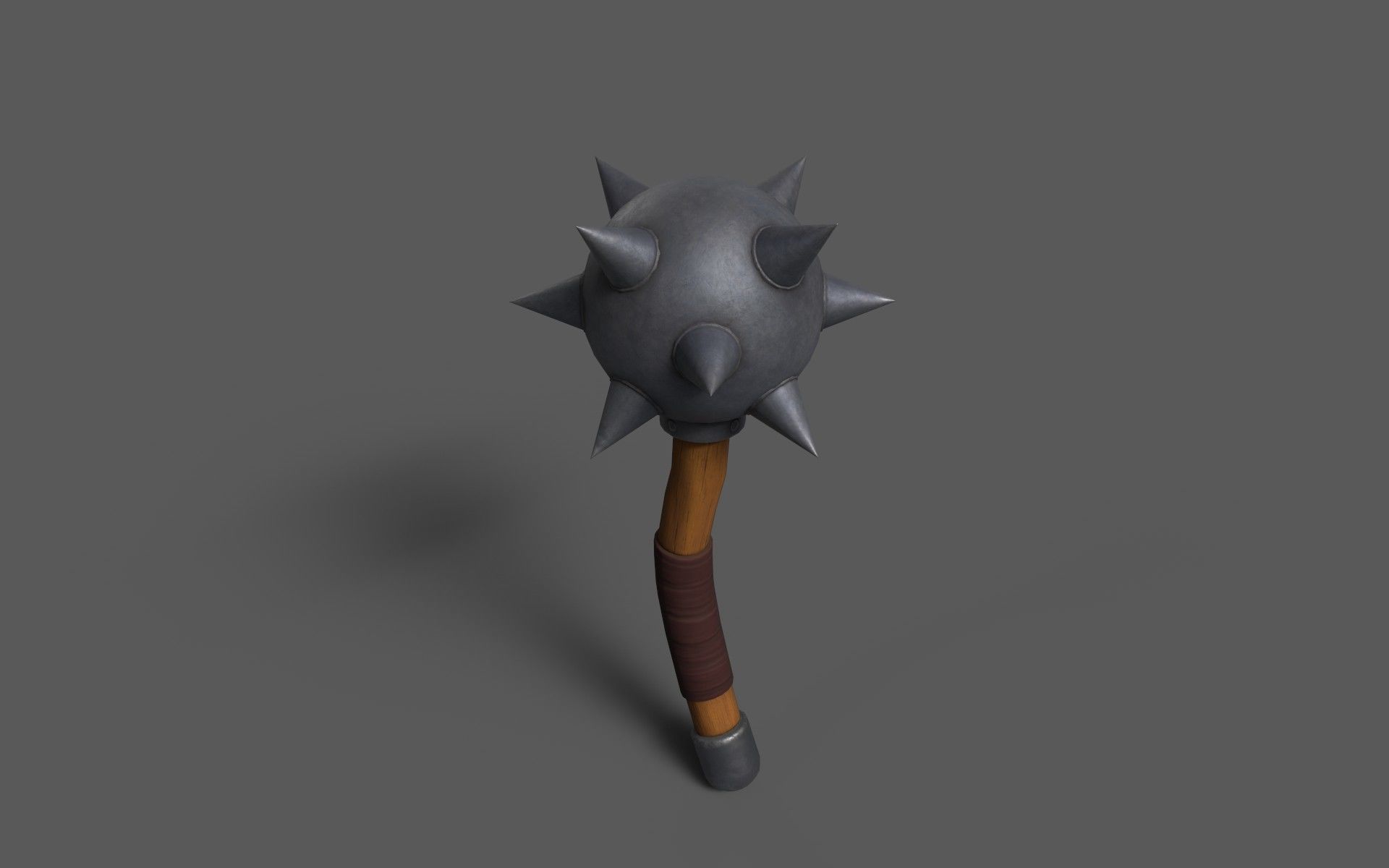 Maces weapon with spikes Low-poly 3D model_4