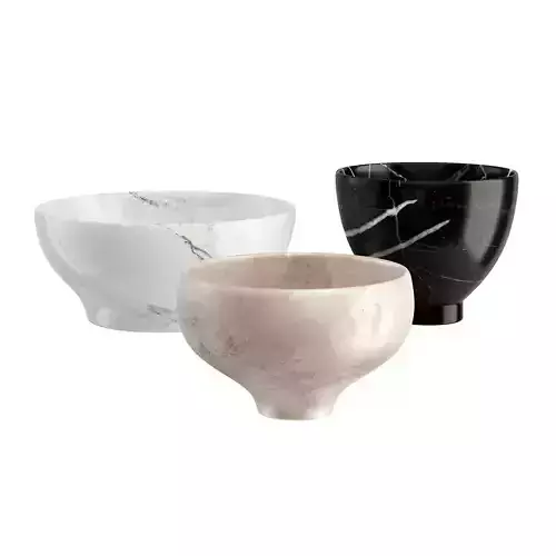 Japanese Stone Serving Bowls by Salvatori 3D model