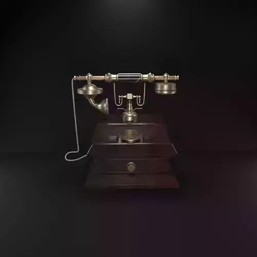 telephone old fashioned Low-poly 3D model