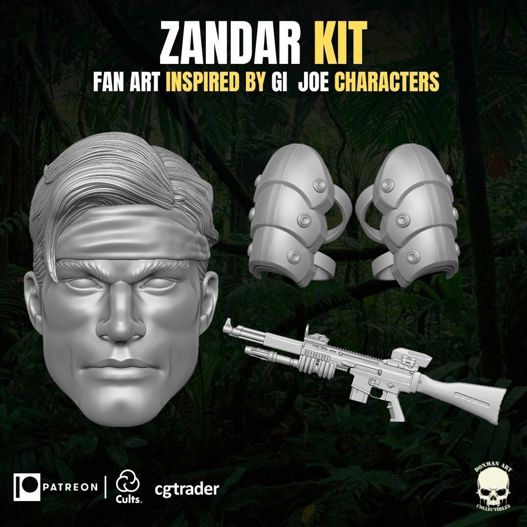 Zandar Kit 3D printable File For Action Figures 3D print model_4