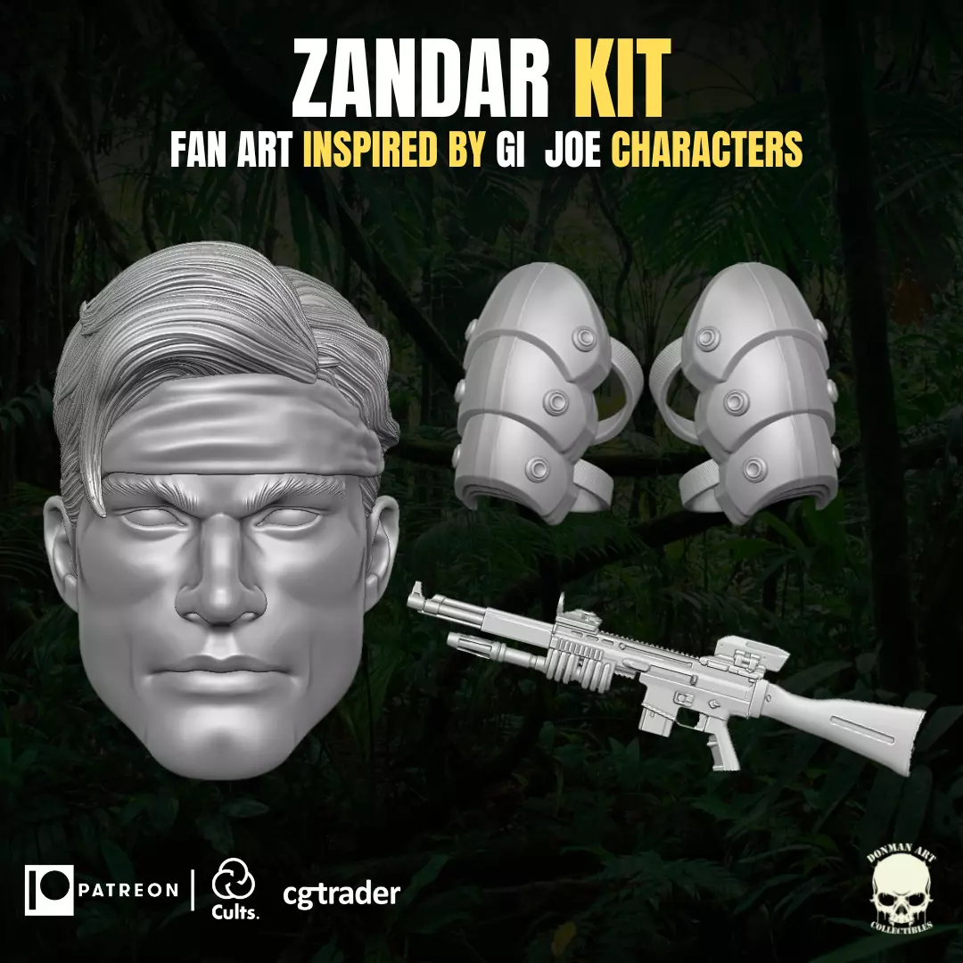 Zandar Kit 3D printable File For Action Figures 3D print model_0