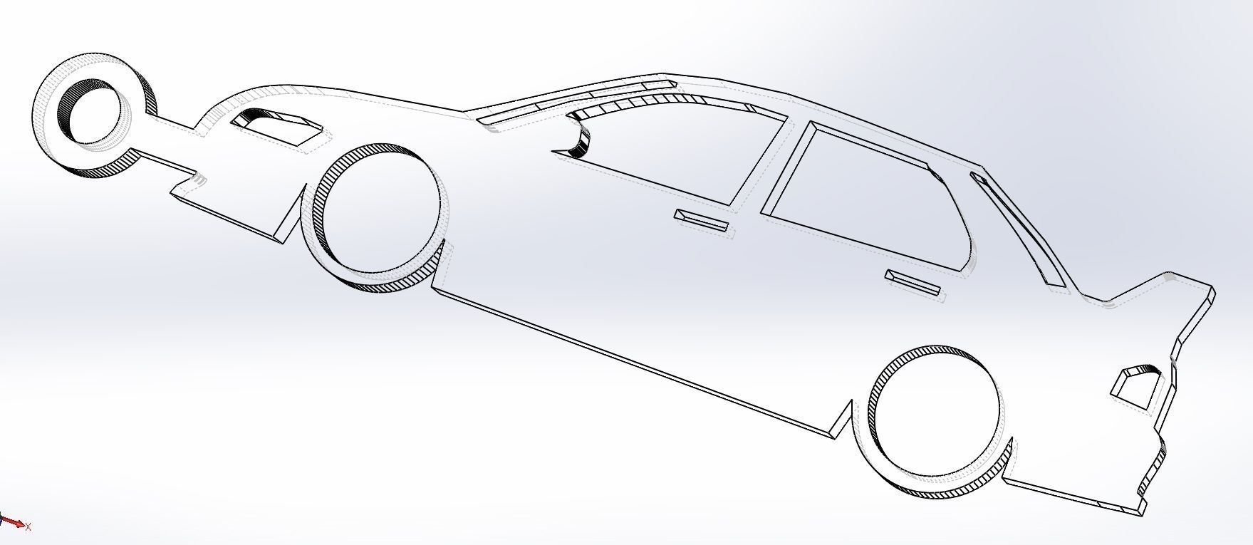 Evo car key chain 3D print model_6