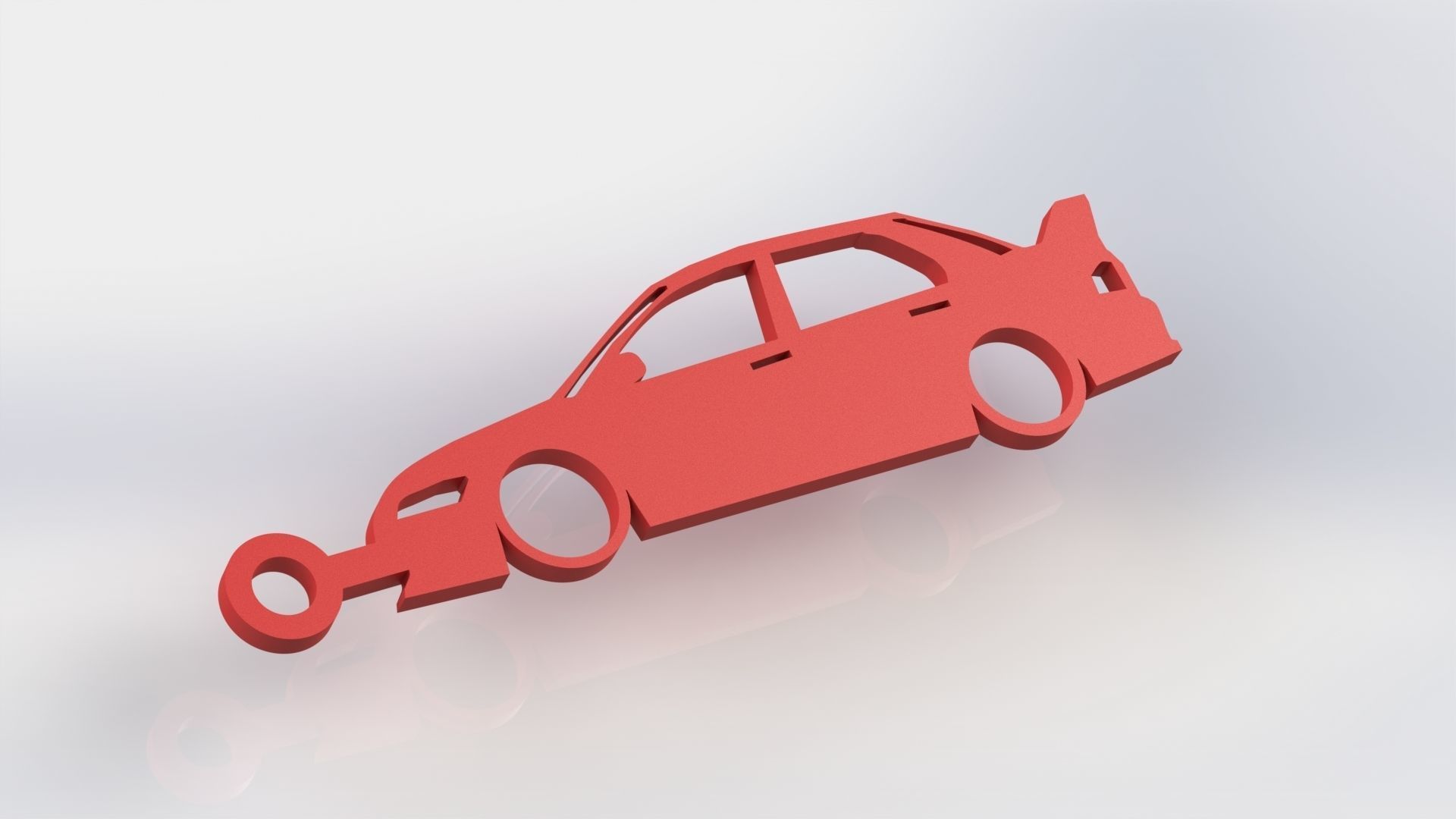 Evo car key chain 3D print model_1