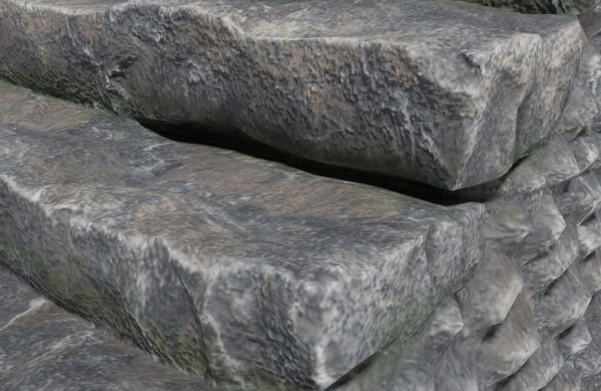 Cobblestone Bridge - Fantasy Medieval Low-Poly Pebble Footbridge Low-poly 3D model_5