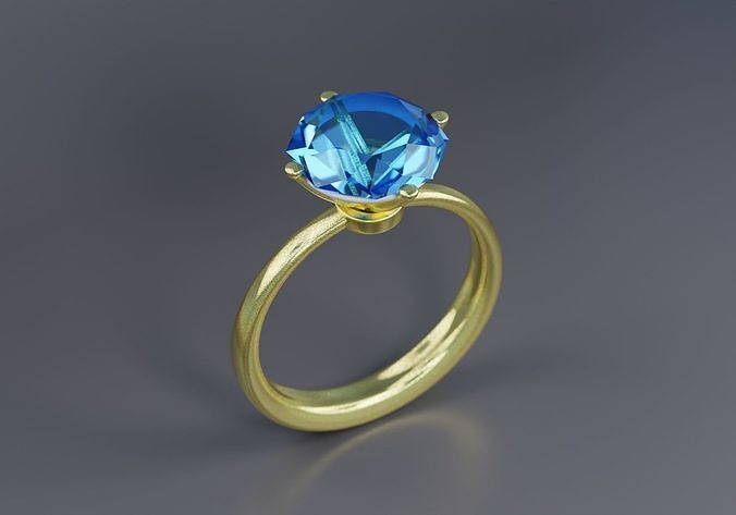 Ring with gem 3D model