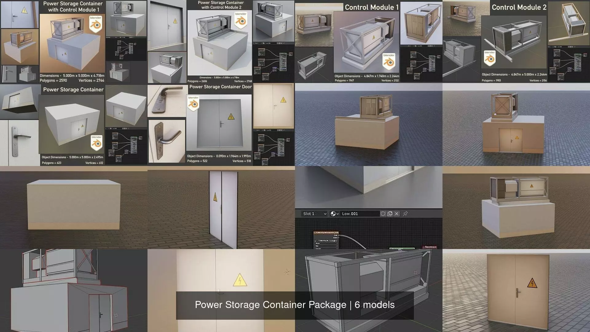 Power Storage Container Package 3D Model Collection_0