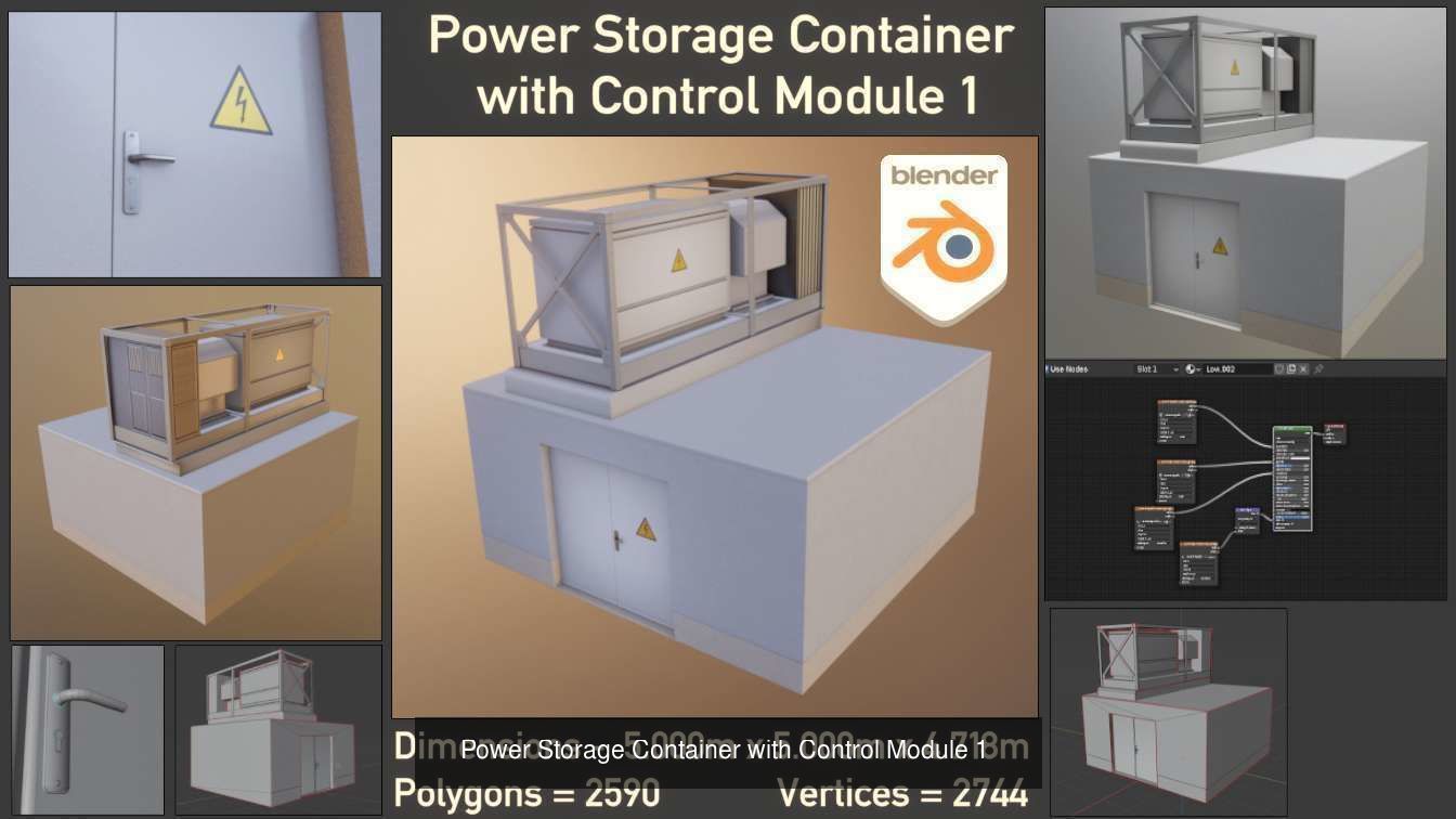 Power Storage Container Package 3D Model Collection_1