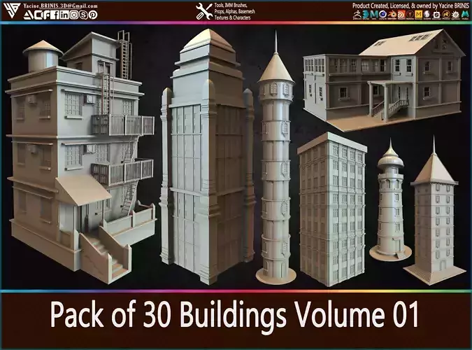 Pack of 30 Buildings Volume 01