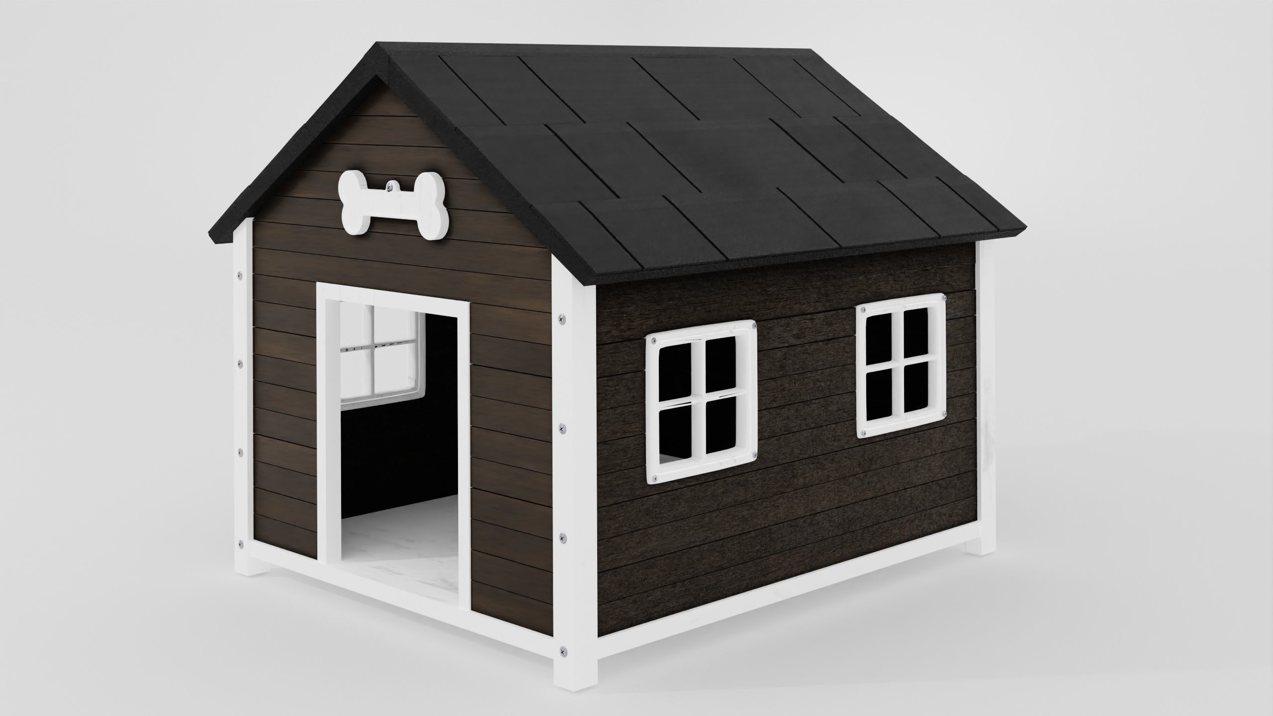 DogHouse03 dog house with roof 3D model_2
