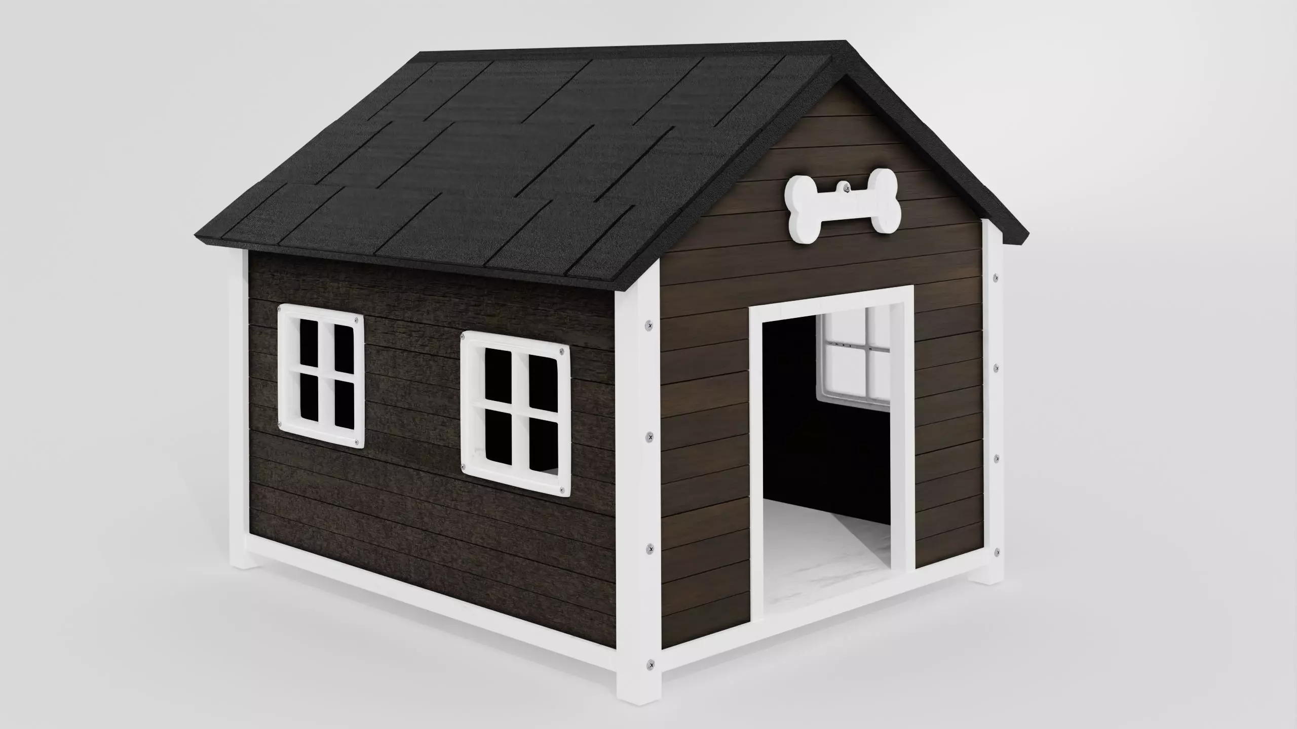 DogHouse03 dog house with roof 3D model_0