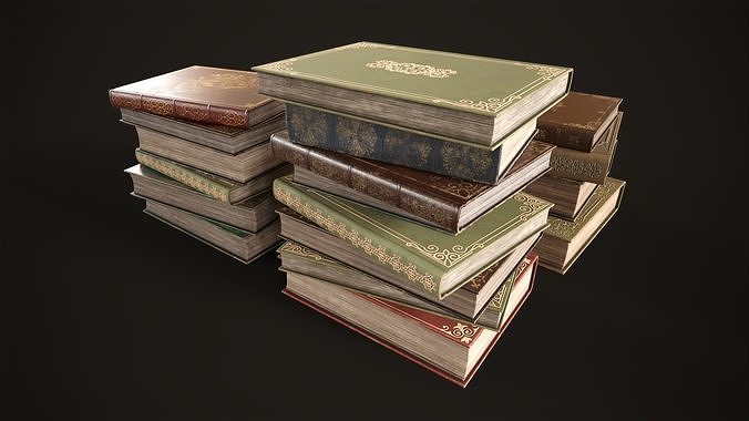 Vintage bookcase Low-poly 3D model 6