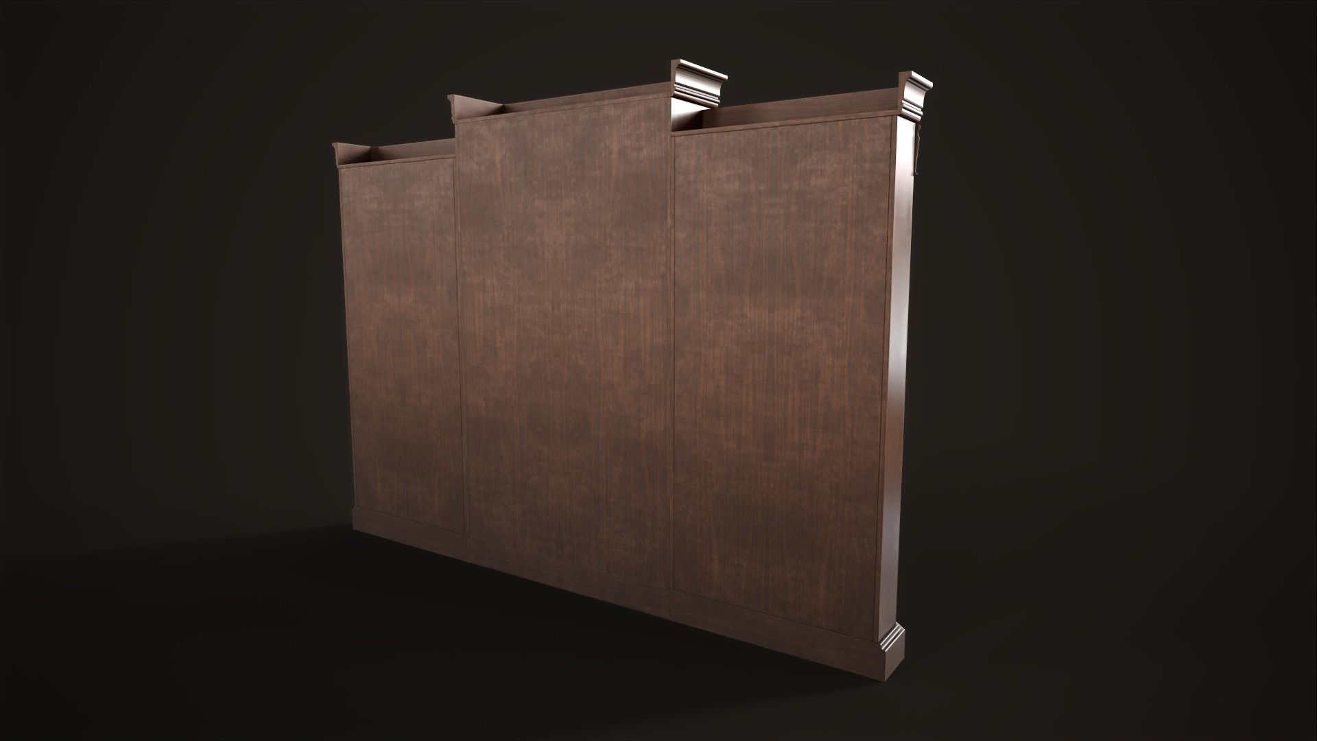 Vintage bookcase Low-poly 3D model_15