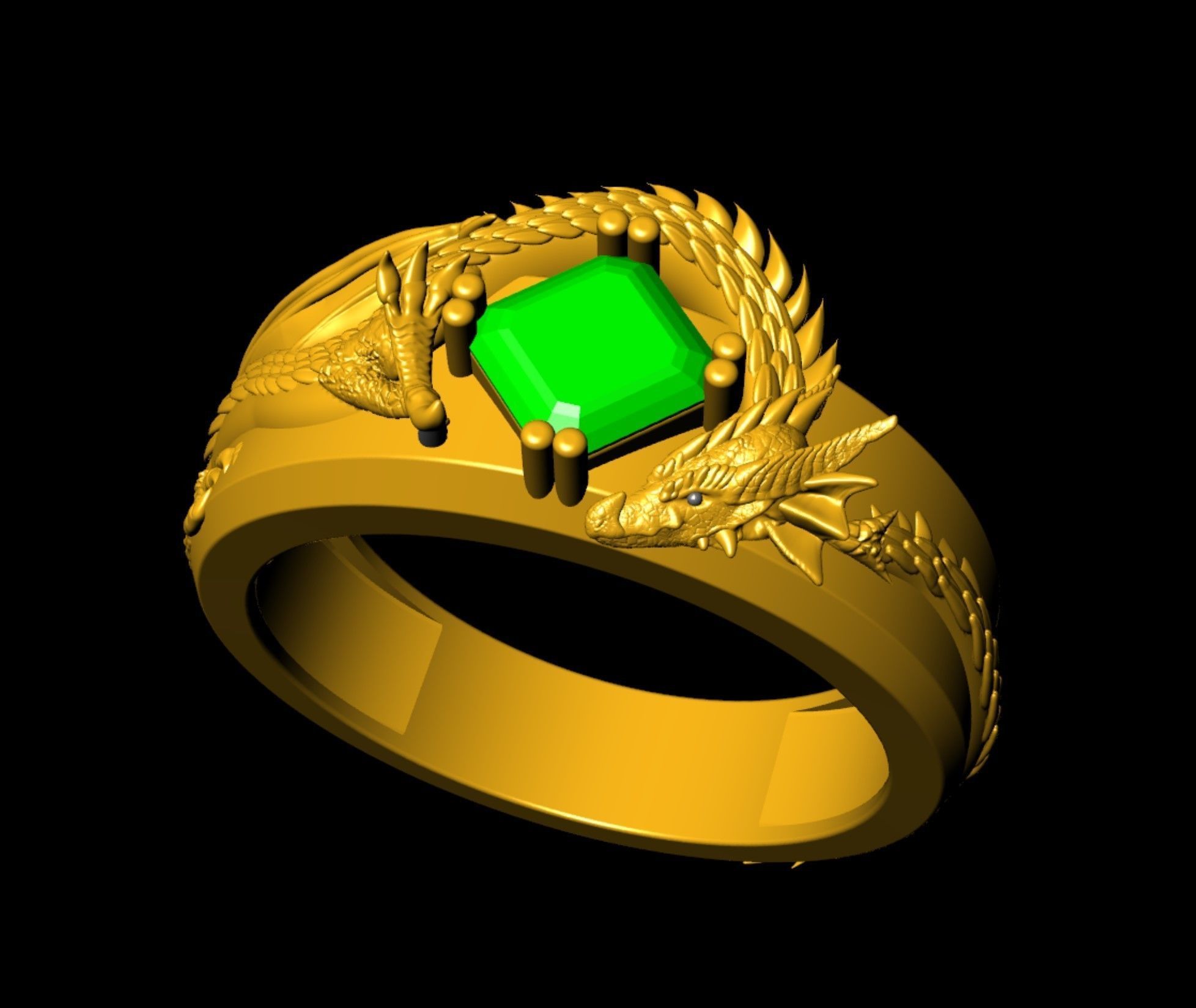 Dragon Signet Ring  3D print model_9