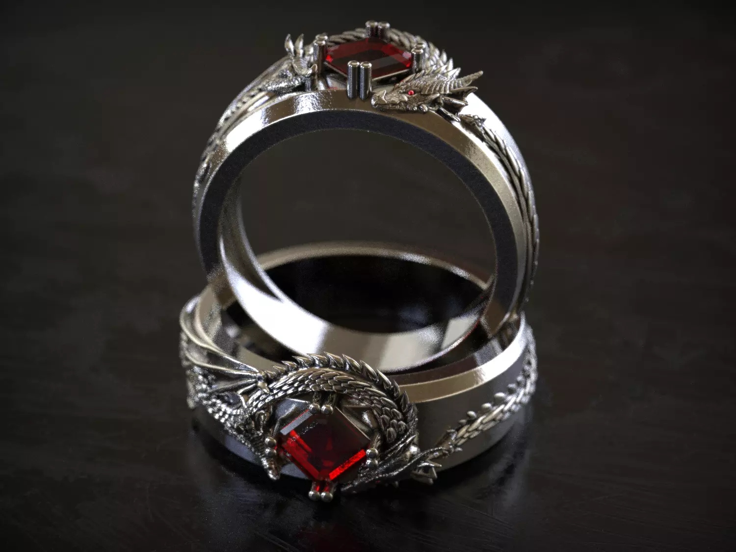Dragon Signet Ring  3D print model_0