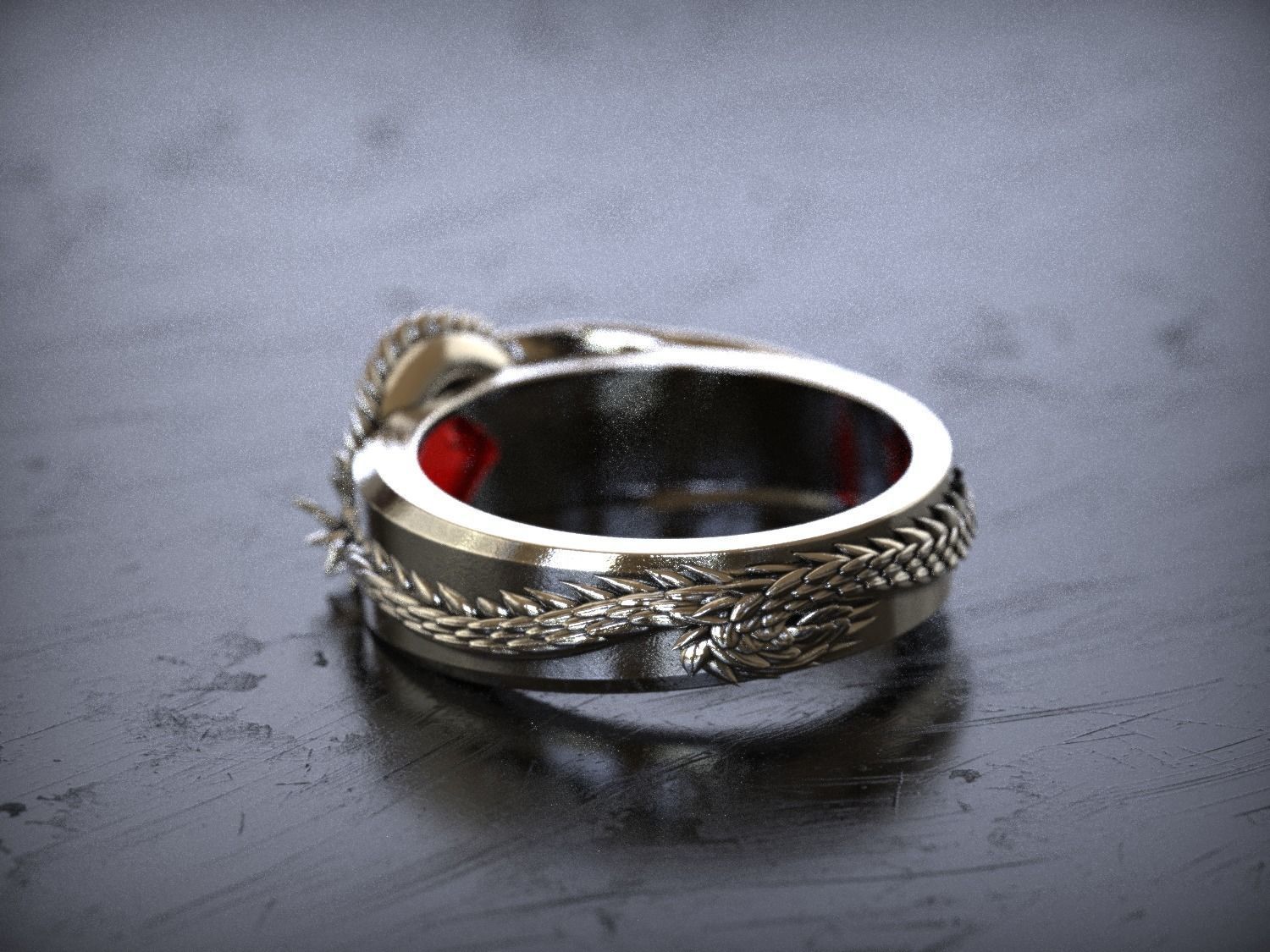 Dragon Signet Ring  3D print model_6