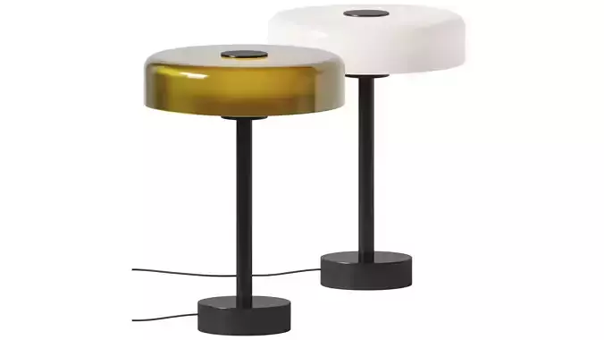 Blown Glass Disc Table Lamp - In Common With 3D model