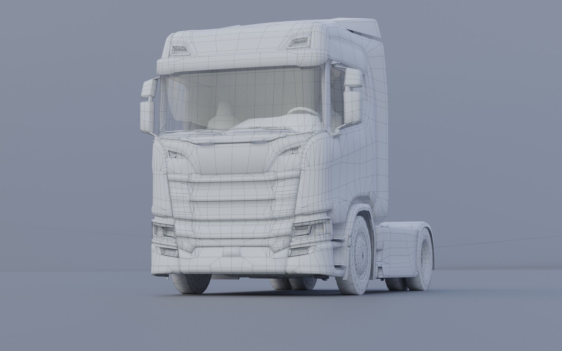 Generic truck Low-poly 3D model_7