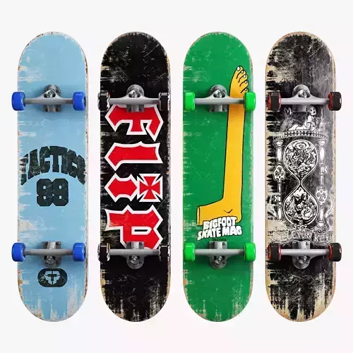Skateboard set 005 3D model