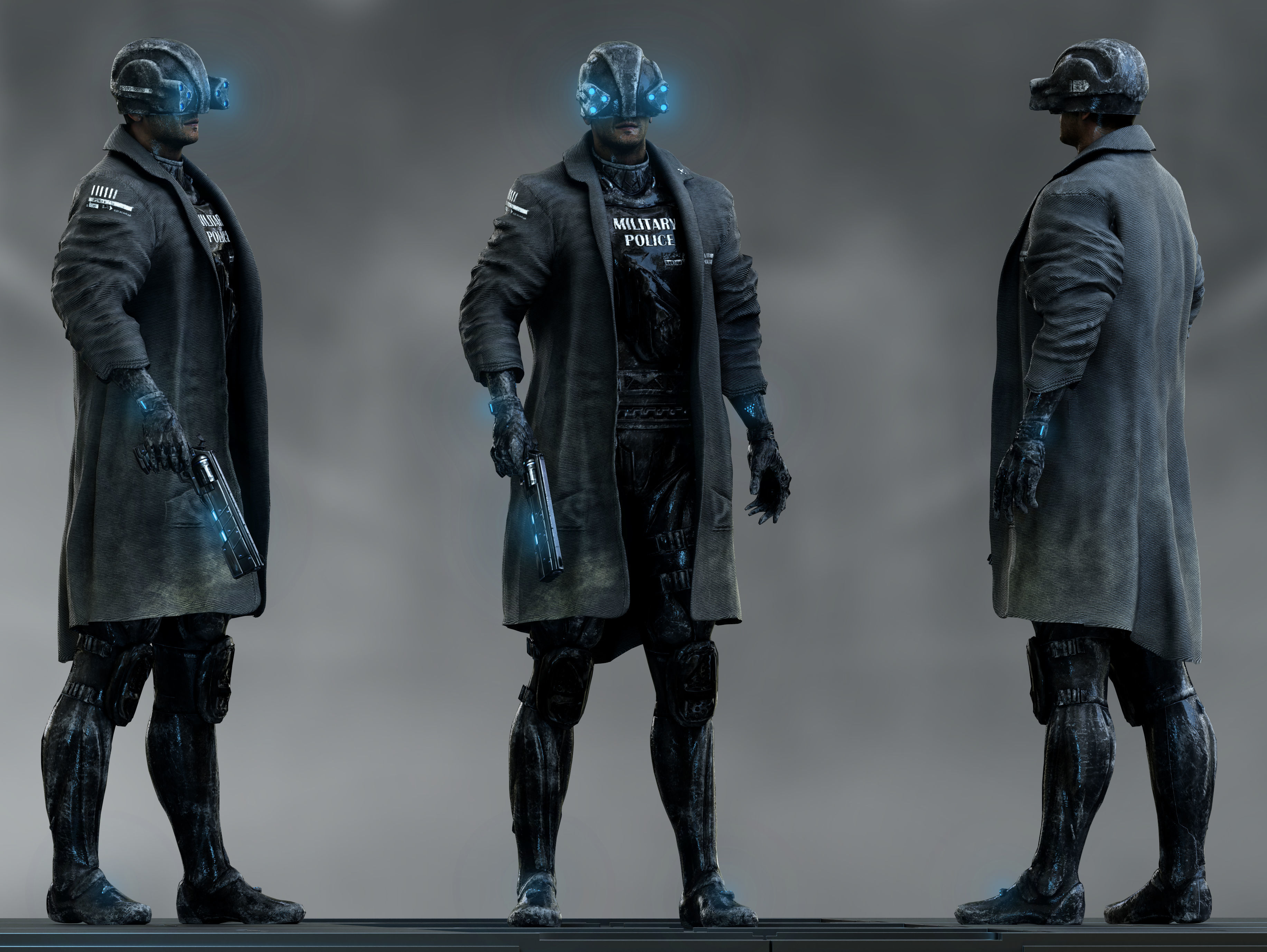 Sci Fi Military Police  Low-poly 3D model_2