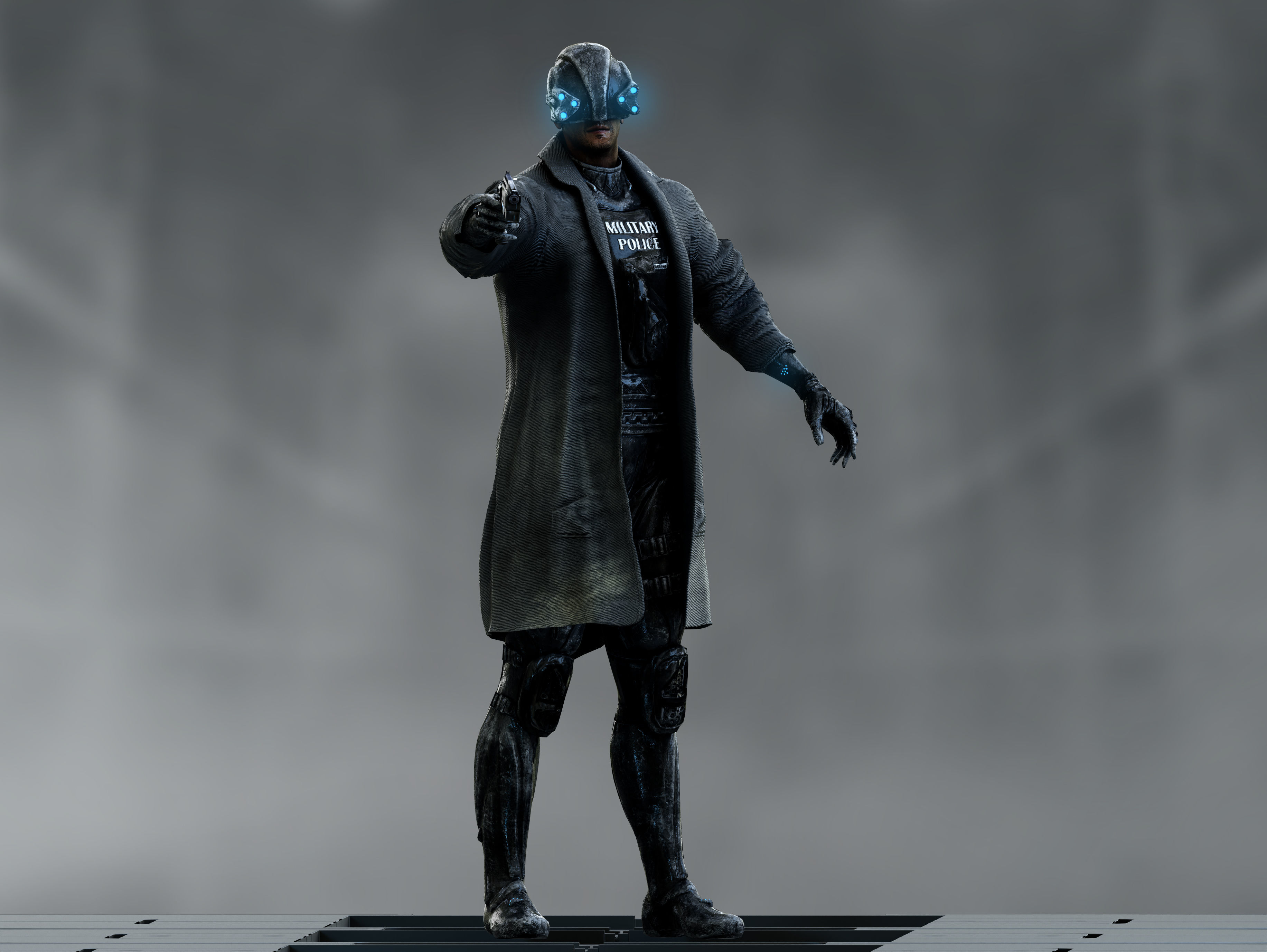 Sci Fi Military Police  Low-poly 3D model_4