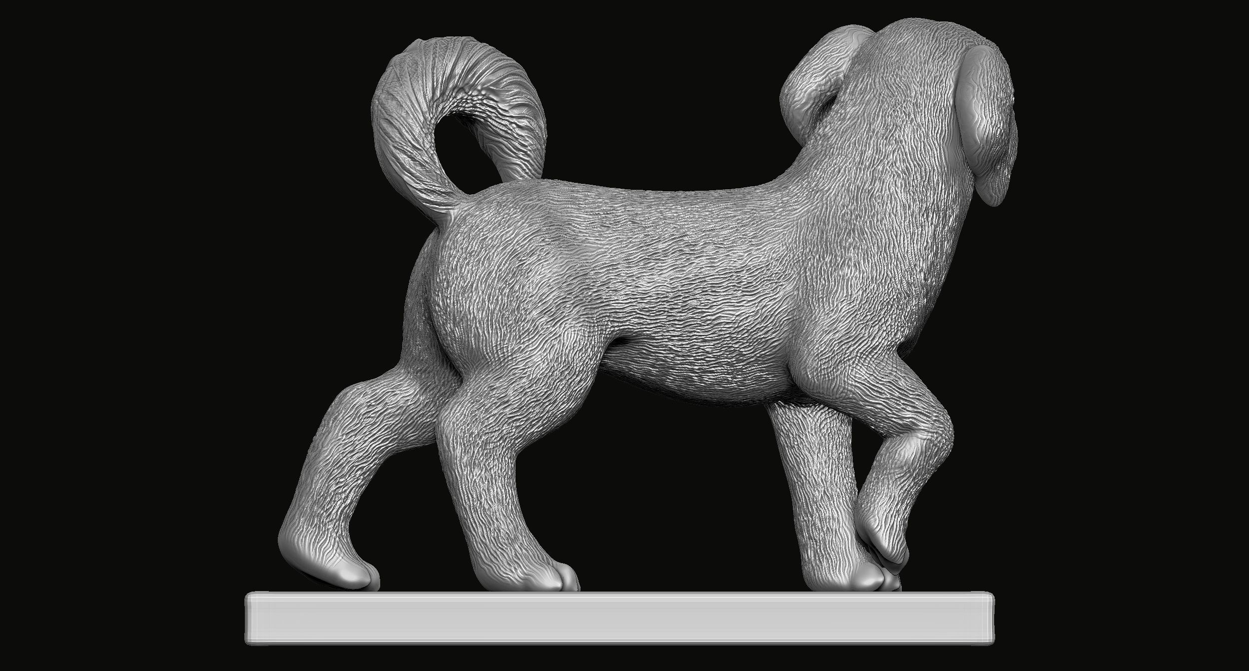 Dog Statue 3D print model_2