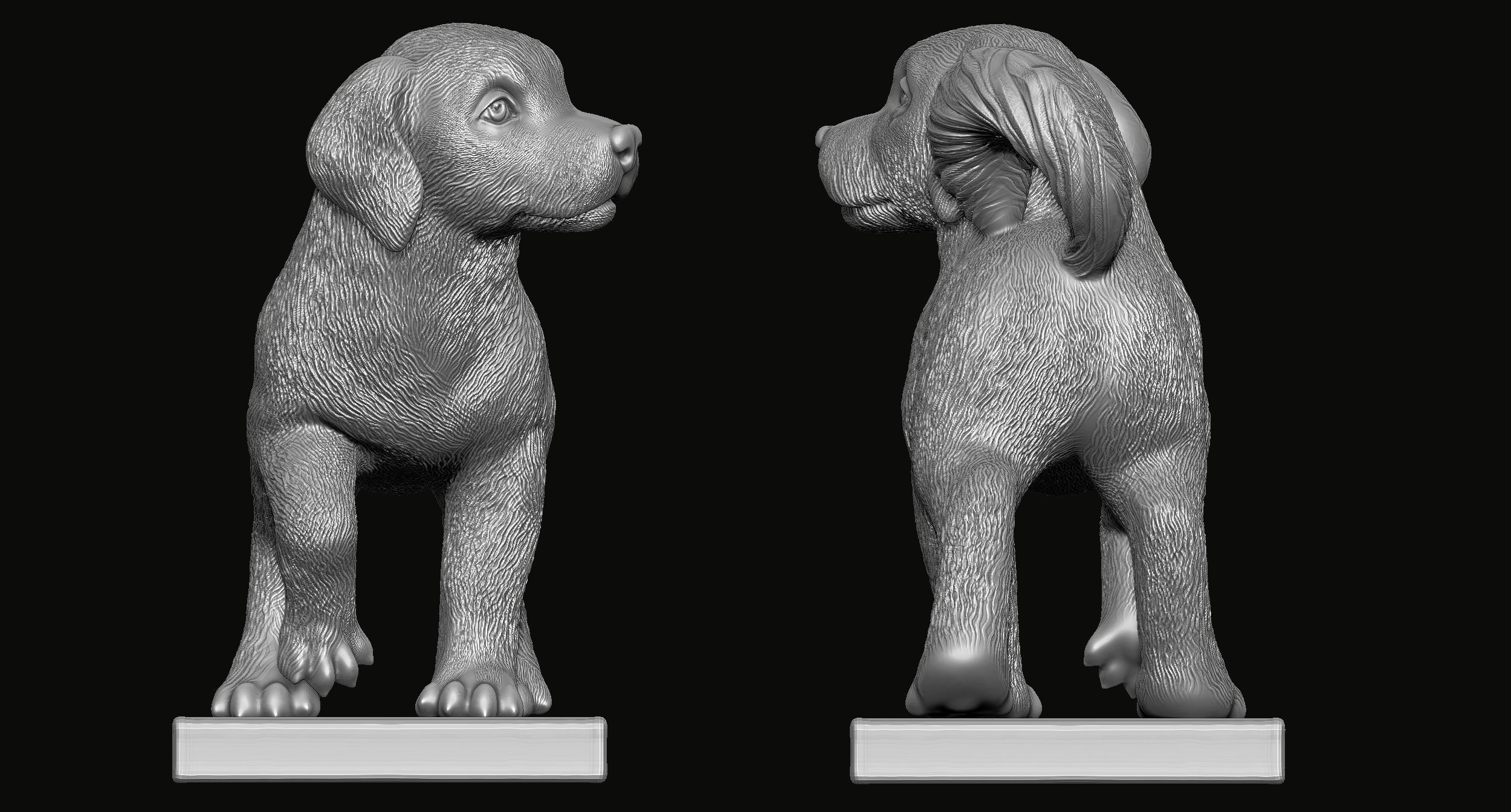 Dog Statue 3D print model_3