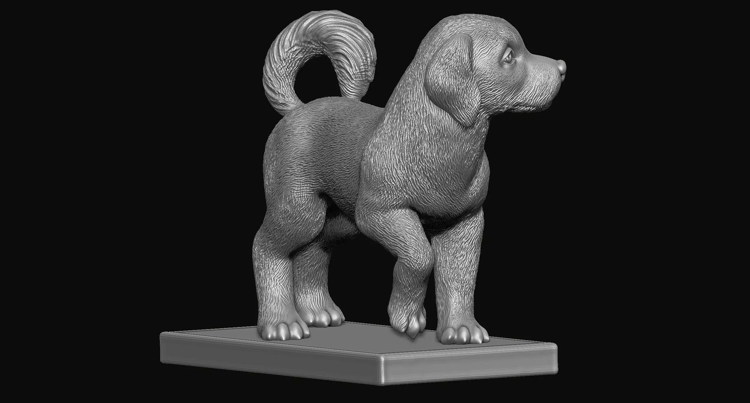 Dog Statue 3D print model_0