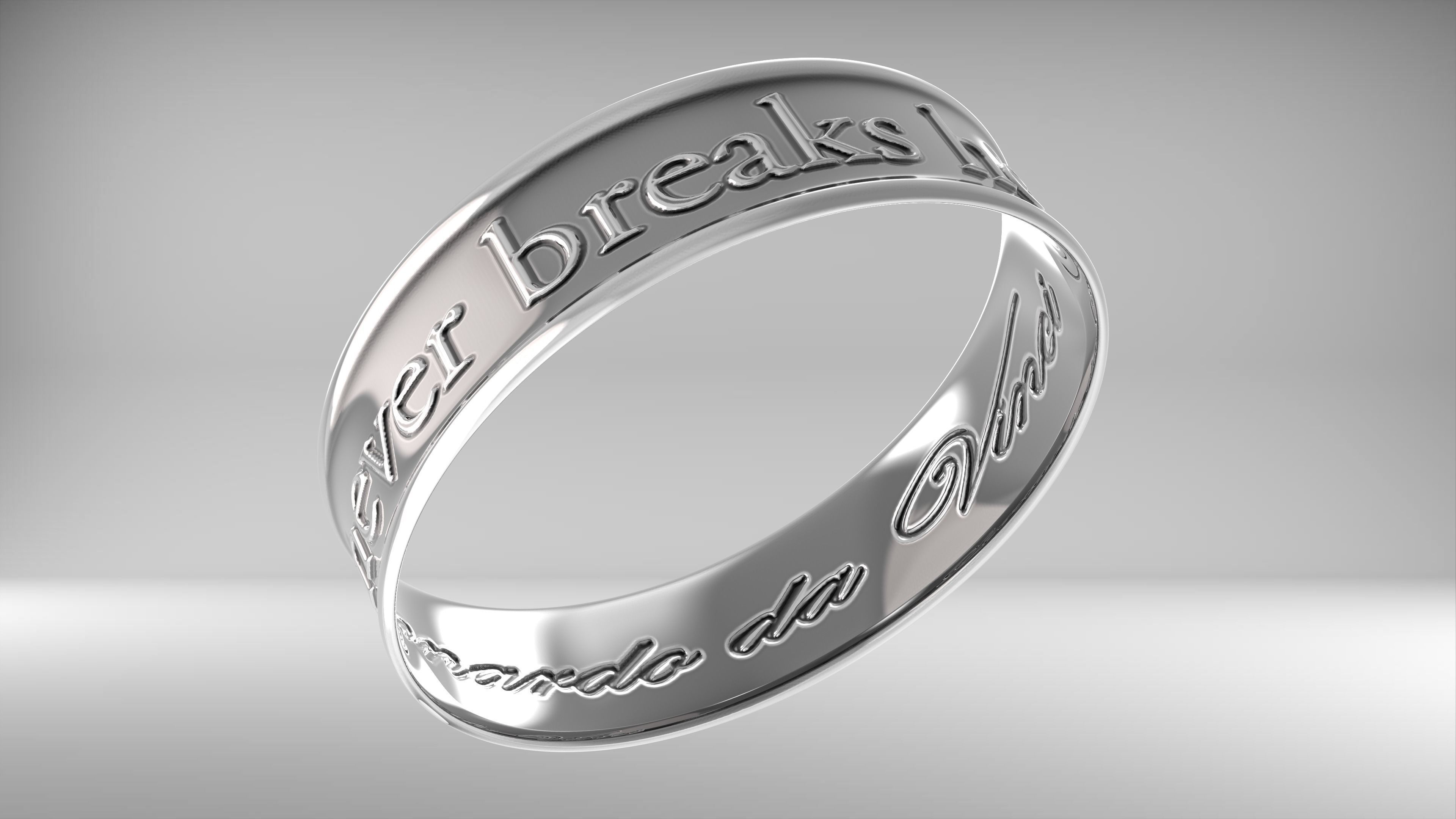 Leonardo da Vinci phrase ring STL 3D model for 3D printing 3D print model_1