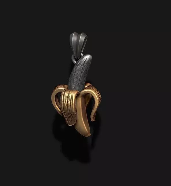 banana pendant 3D print model_0